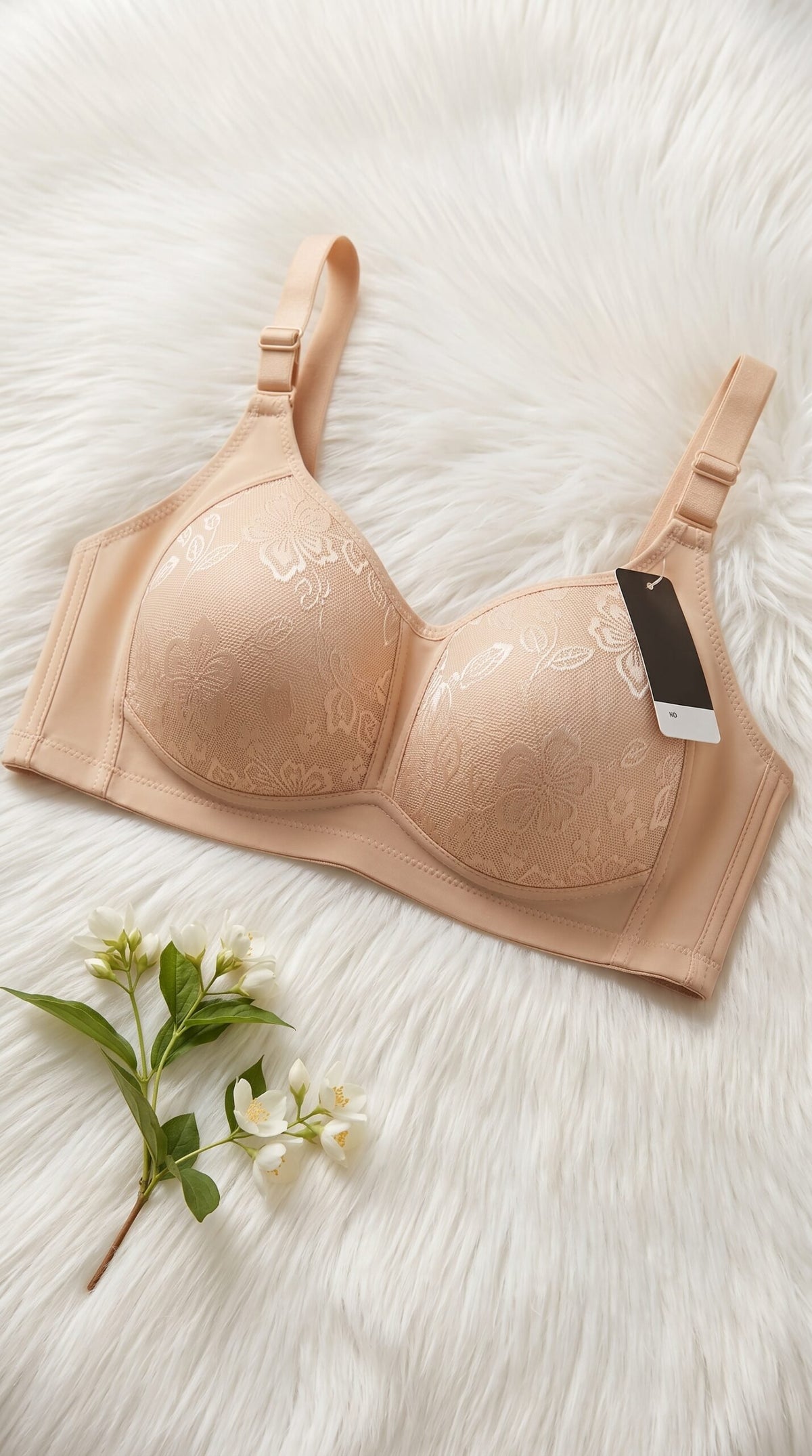 Front-Closure Floral Lace Bra Collection – 6 Colors (Beige, Black, Brown, Green, Grey, Light Pink) image 1