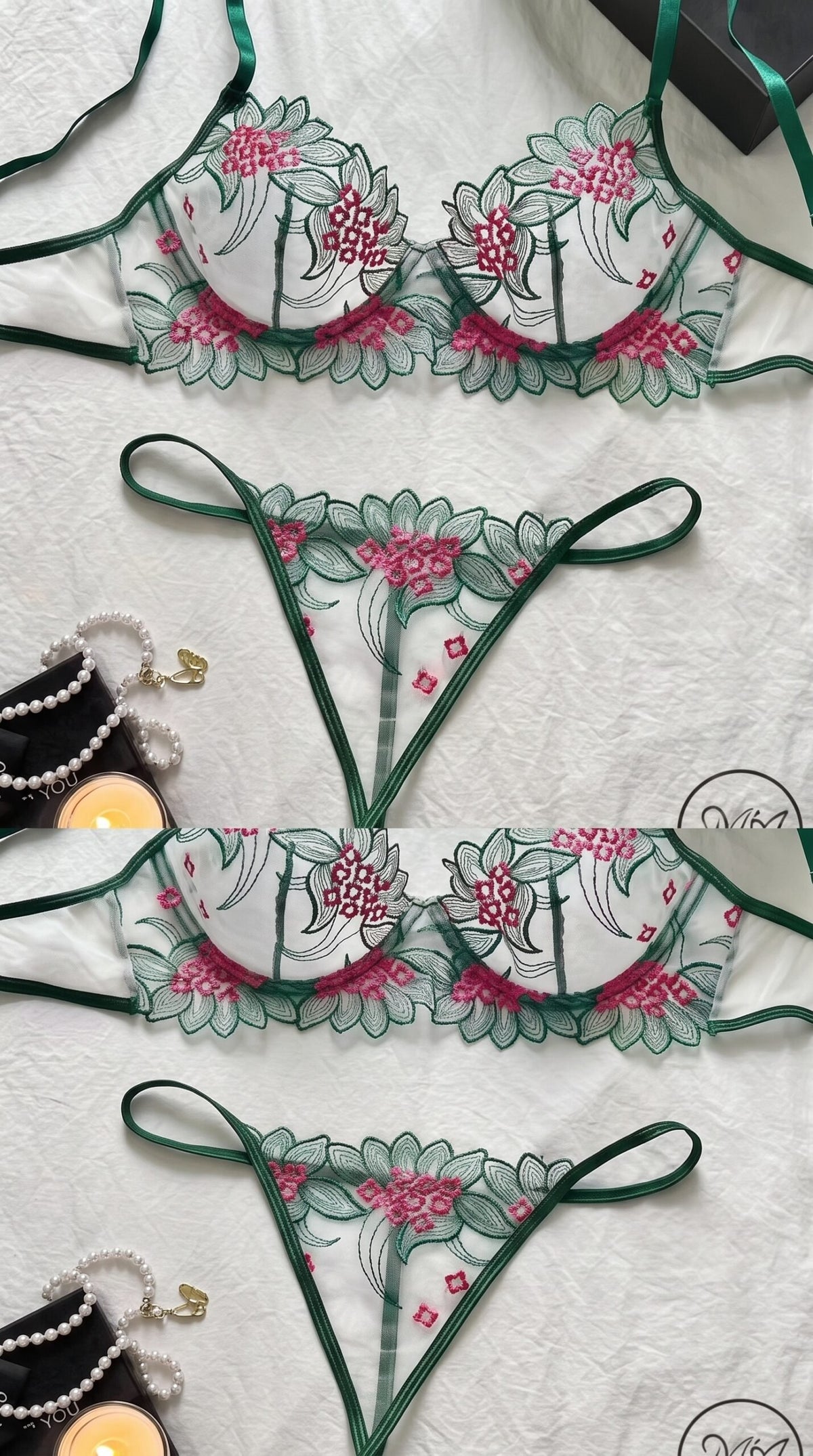 Ivy Vine Lace Set — Available in Green & Purple image