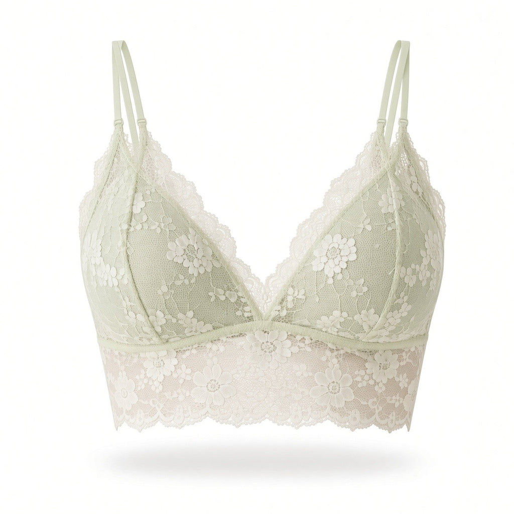 floral lace bralette — delicate double straps, intricate lace  detailing, and a flattering fit image 8