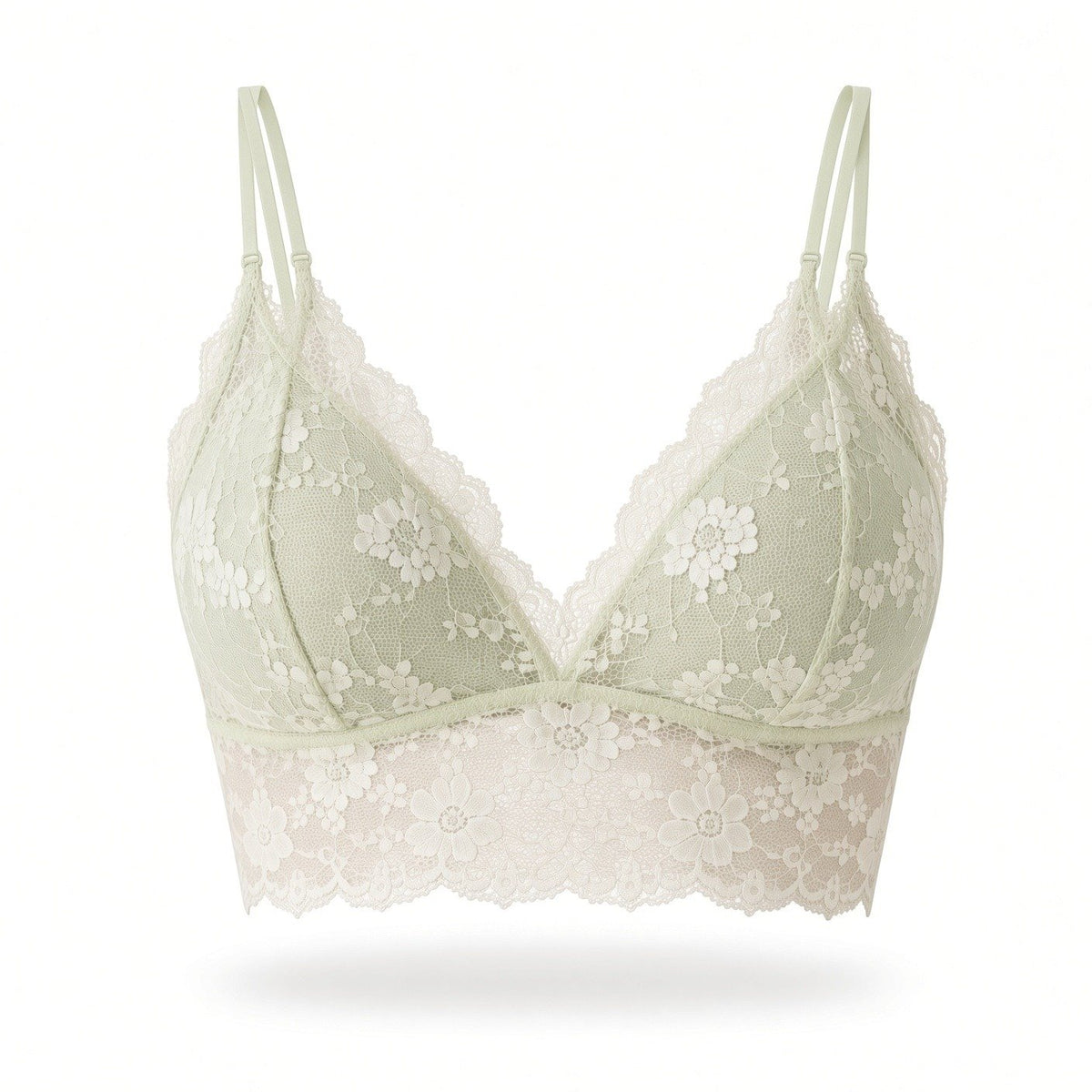 floral lace bralette — delicate double straps, intricate lace  detailing, and a flattering fit image 8