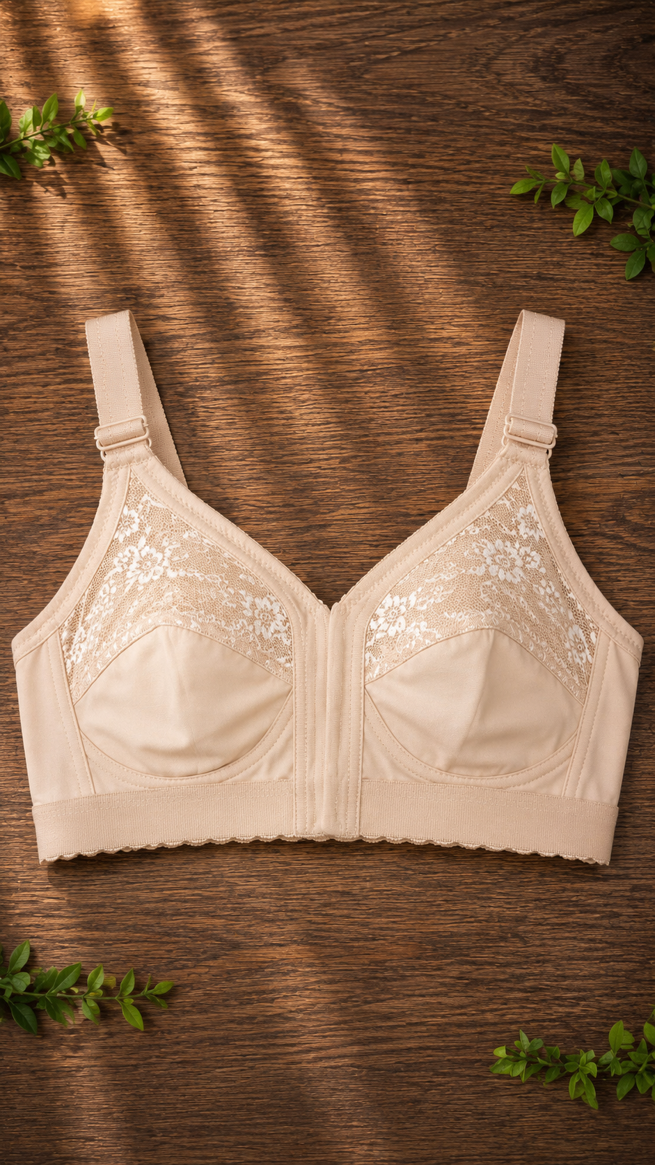 Everyday Comfort 🤎 | Lace-Panel Essential Bra image