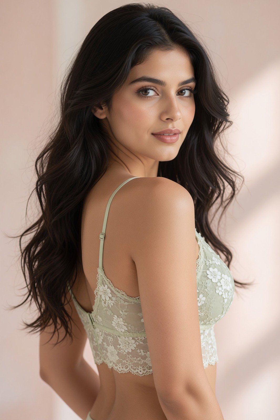 floral lace bralette — delicate double straps, intricate lace  detailing, and a flattering fit image 5