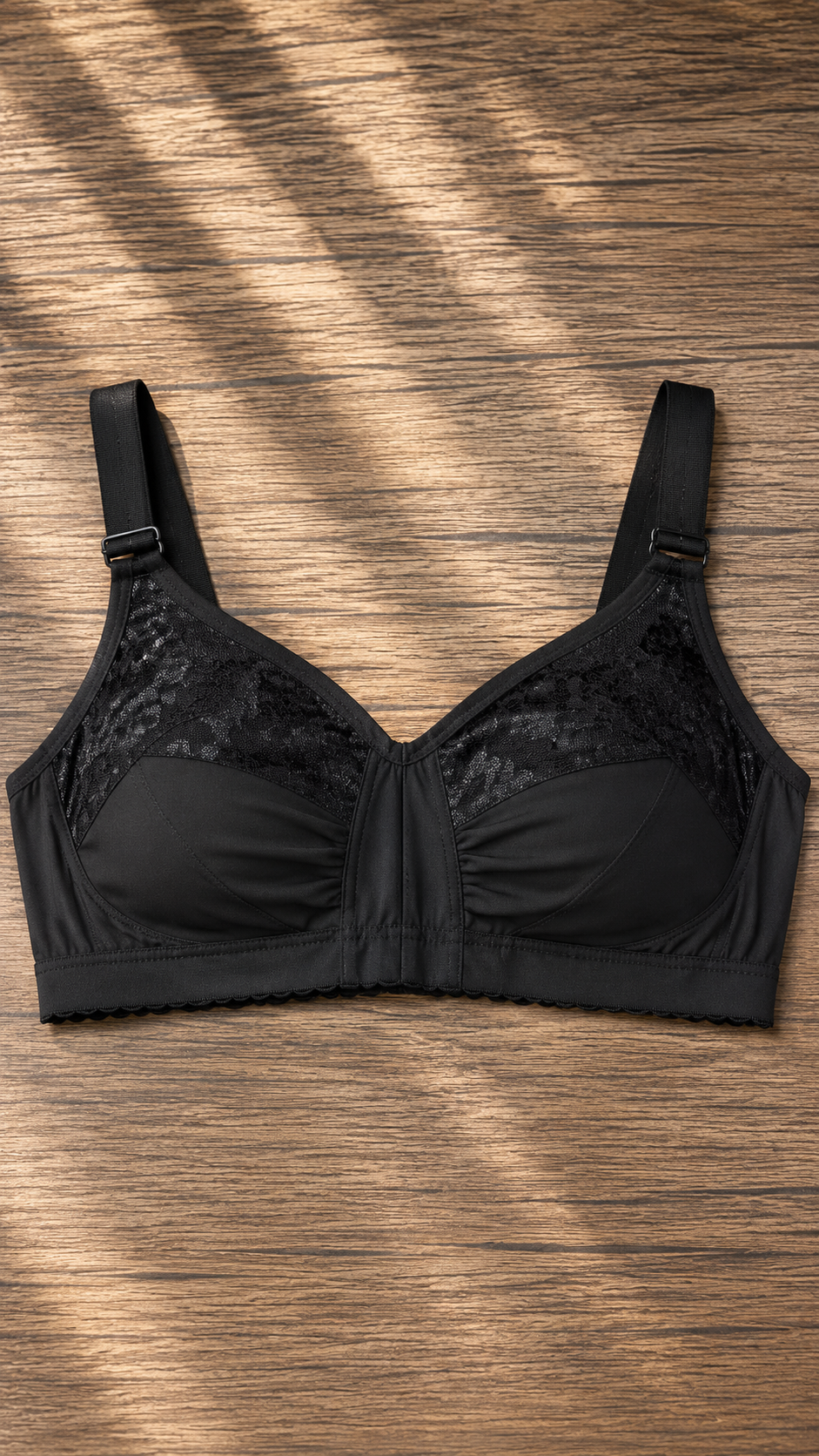 Everyday Comfort 🤎 | Lace-Panel Essential Bra image