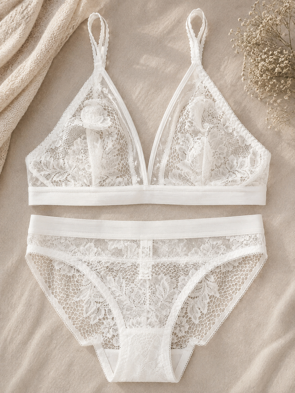 Whisper Lace Set 🤍 | Bridal-Soft Elegance image