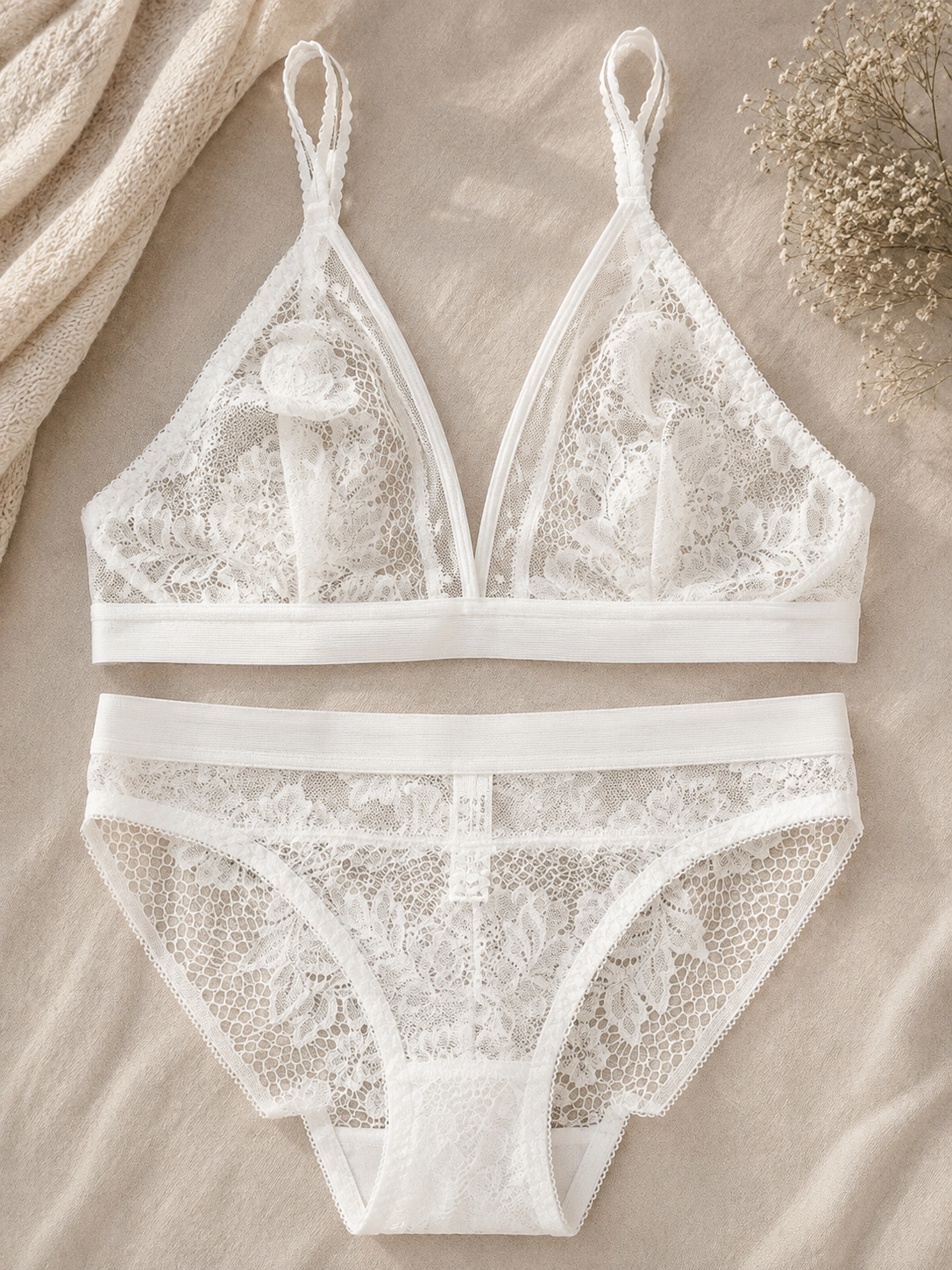 Whisper Lace Set 🤍 | Bridal-Soft Elegance image