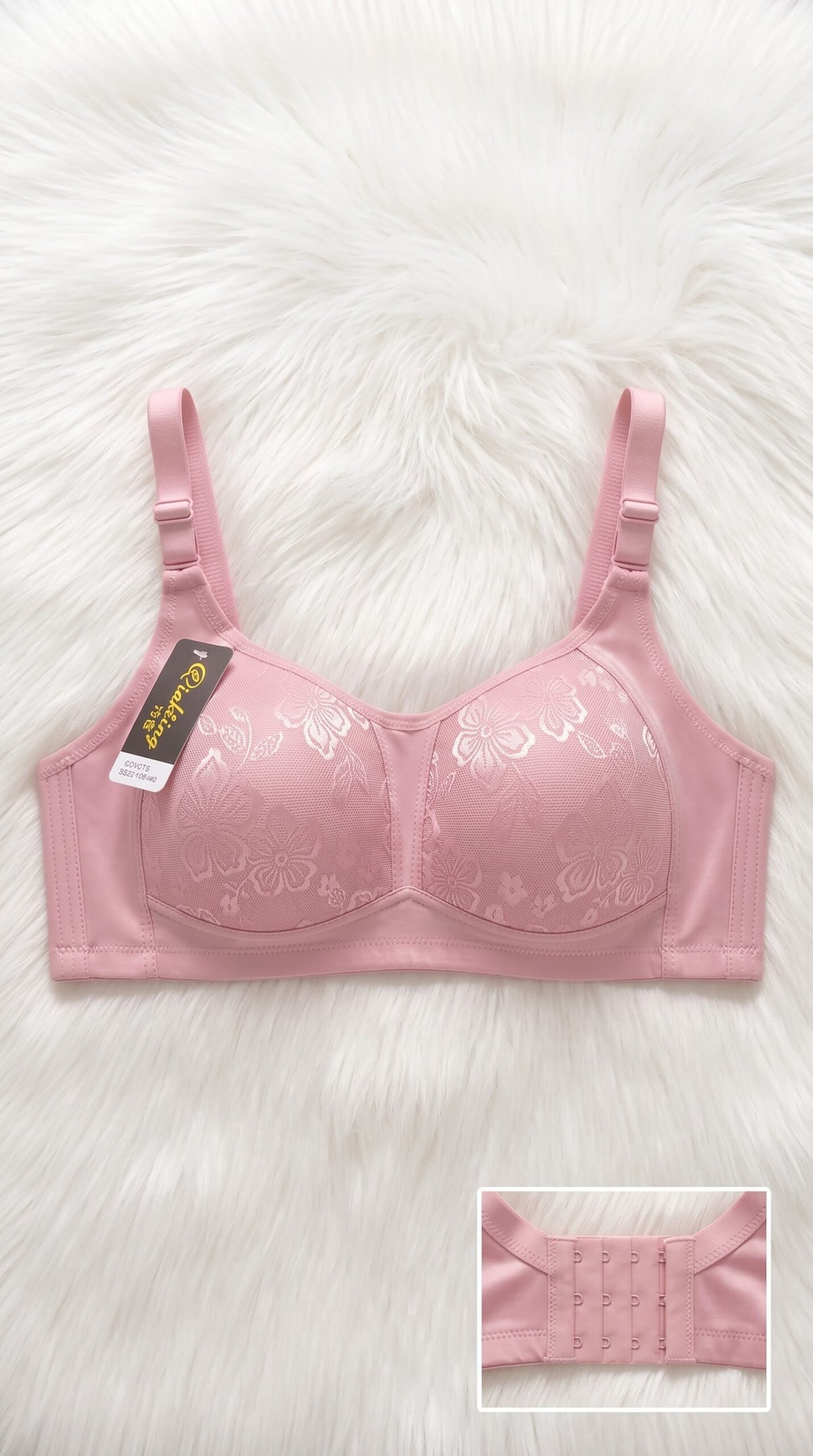 Front-Closure Floral Lace Bra Collection – 6 Colors (Beige, Black, Brown, Green, Grey, Light Pink) image