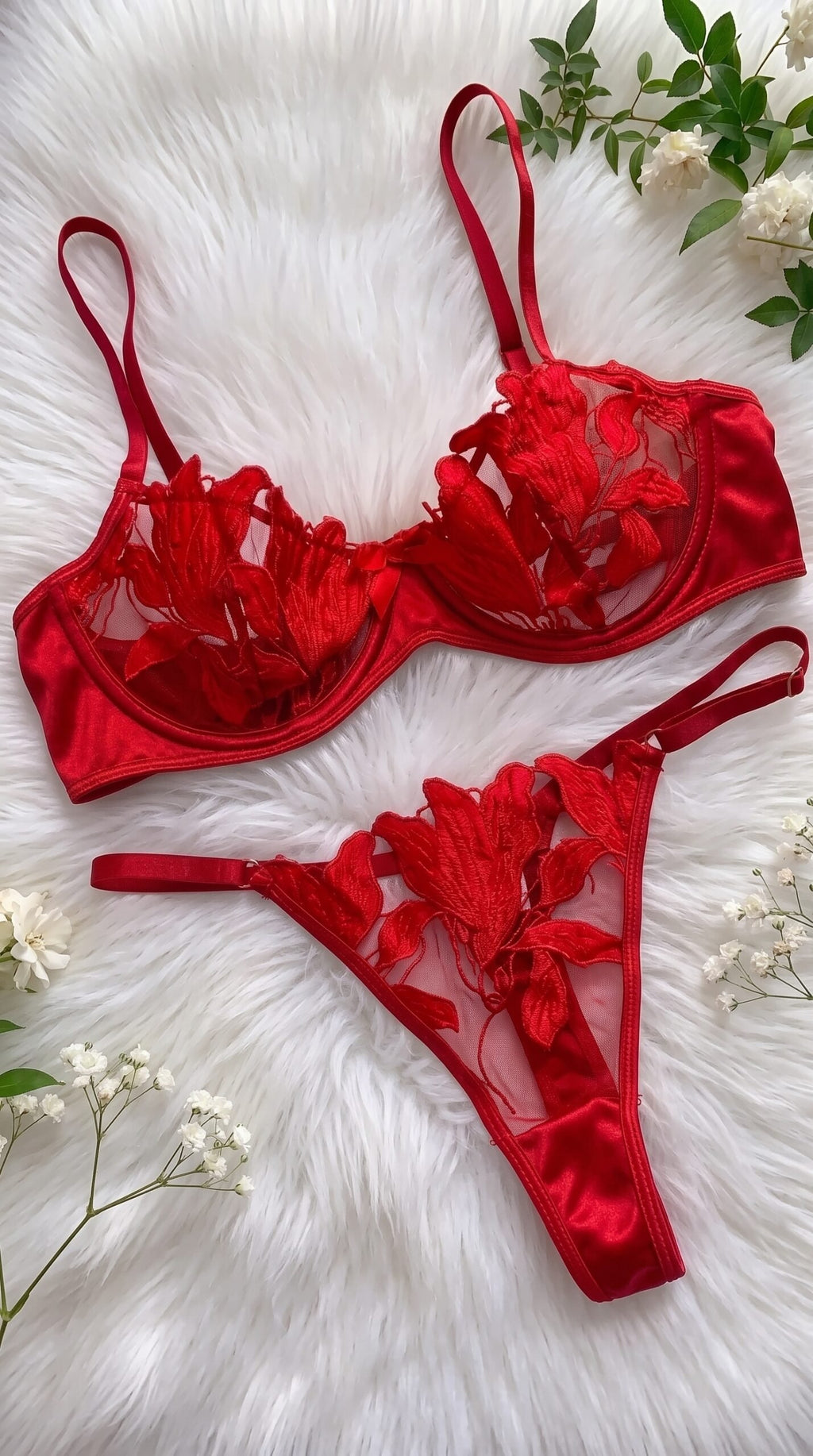 Tiger Lily Lace Collection – Bra & Thong Sets (Blue, Orange, Red) image