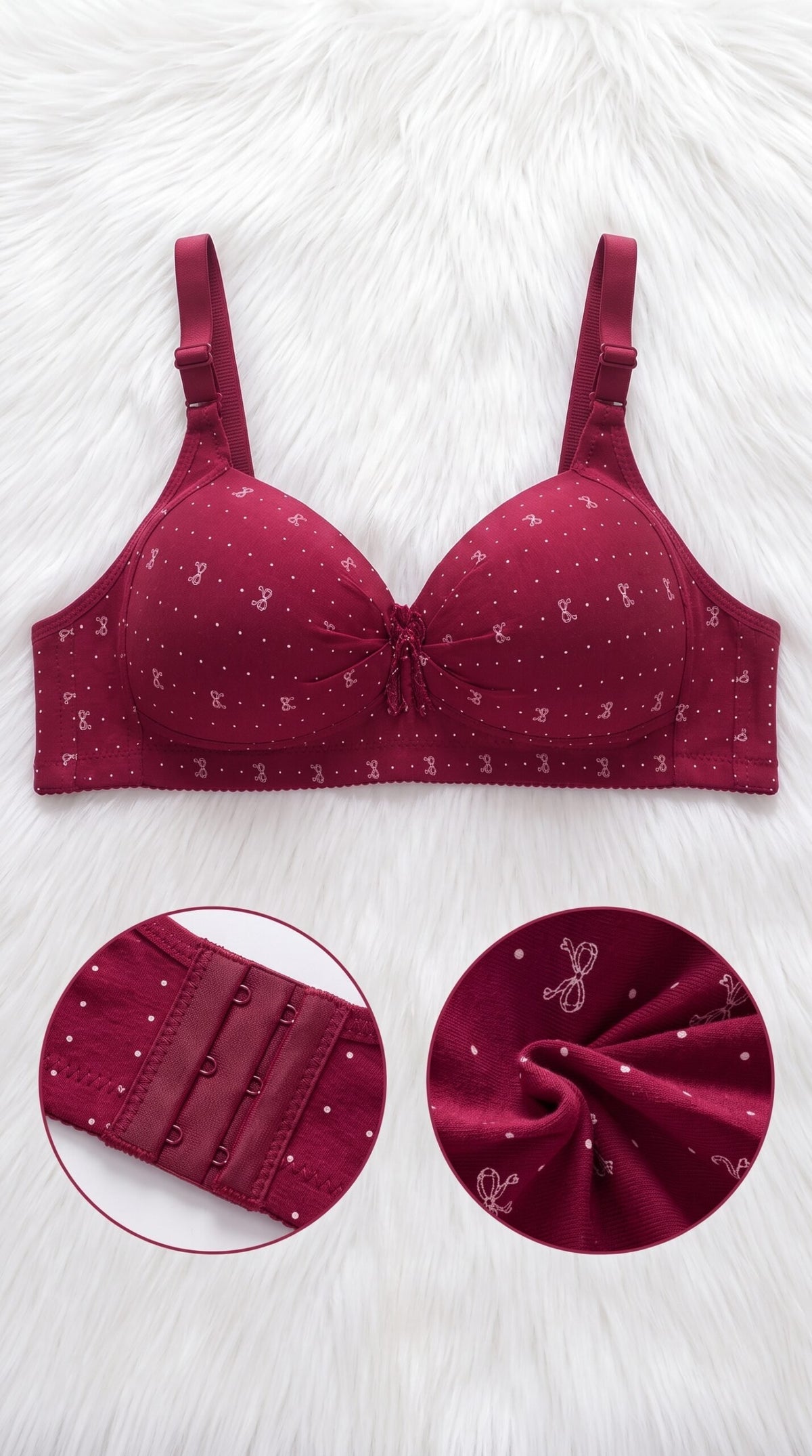 Polka Bow Essentials Bra — Available in 6 Colors image 3