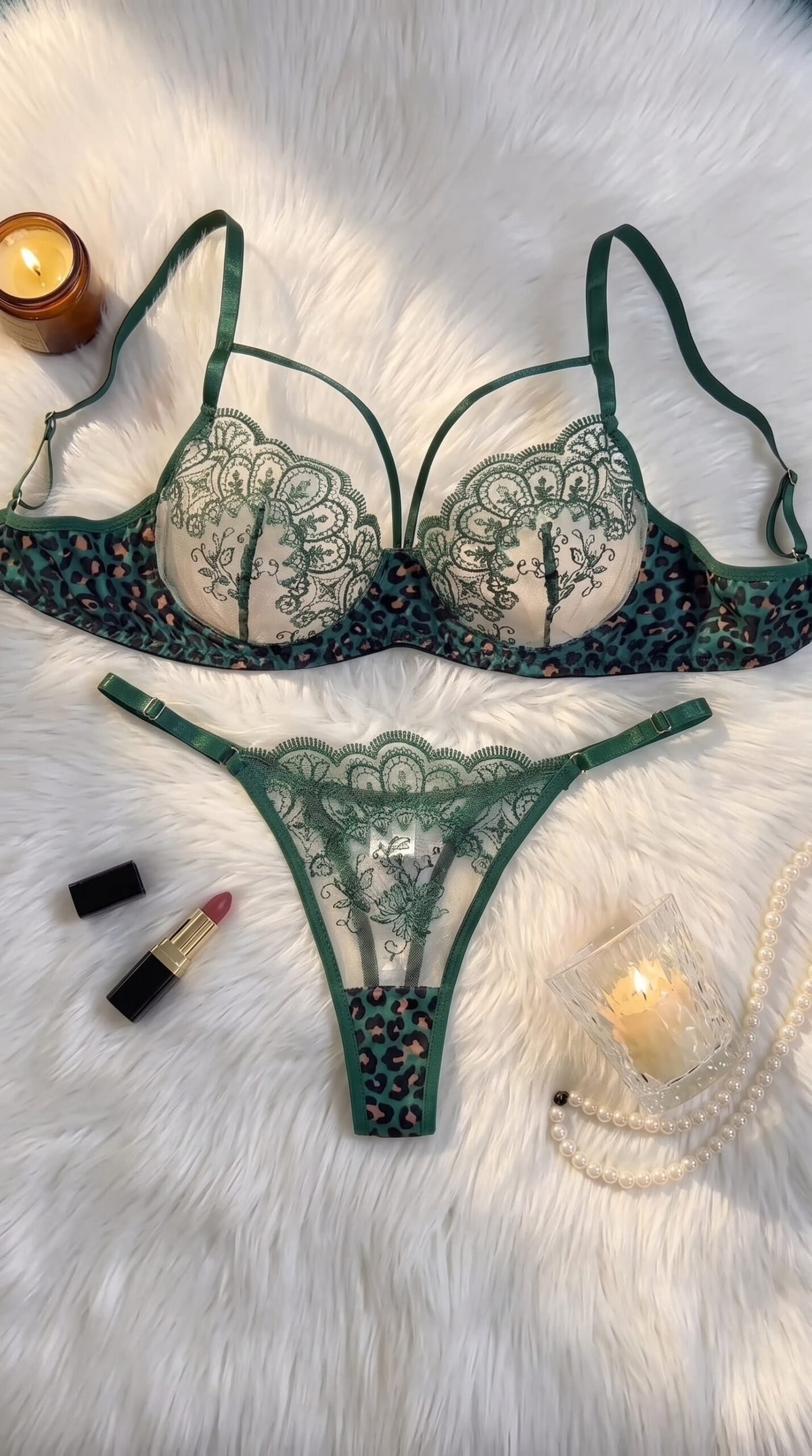 Leopard Lace Set — Available in 4 Colors image