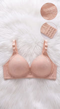 Floral Jacquard Bra Collection with Pearl Charm – 10 Colors (Beige, Black, Coffee Brown, Dark Grey, Dusty Pink, Lake Blue, Light Grey, Light Pink, Olive Green, Red) image 1