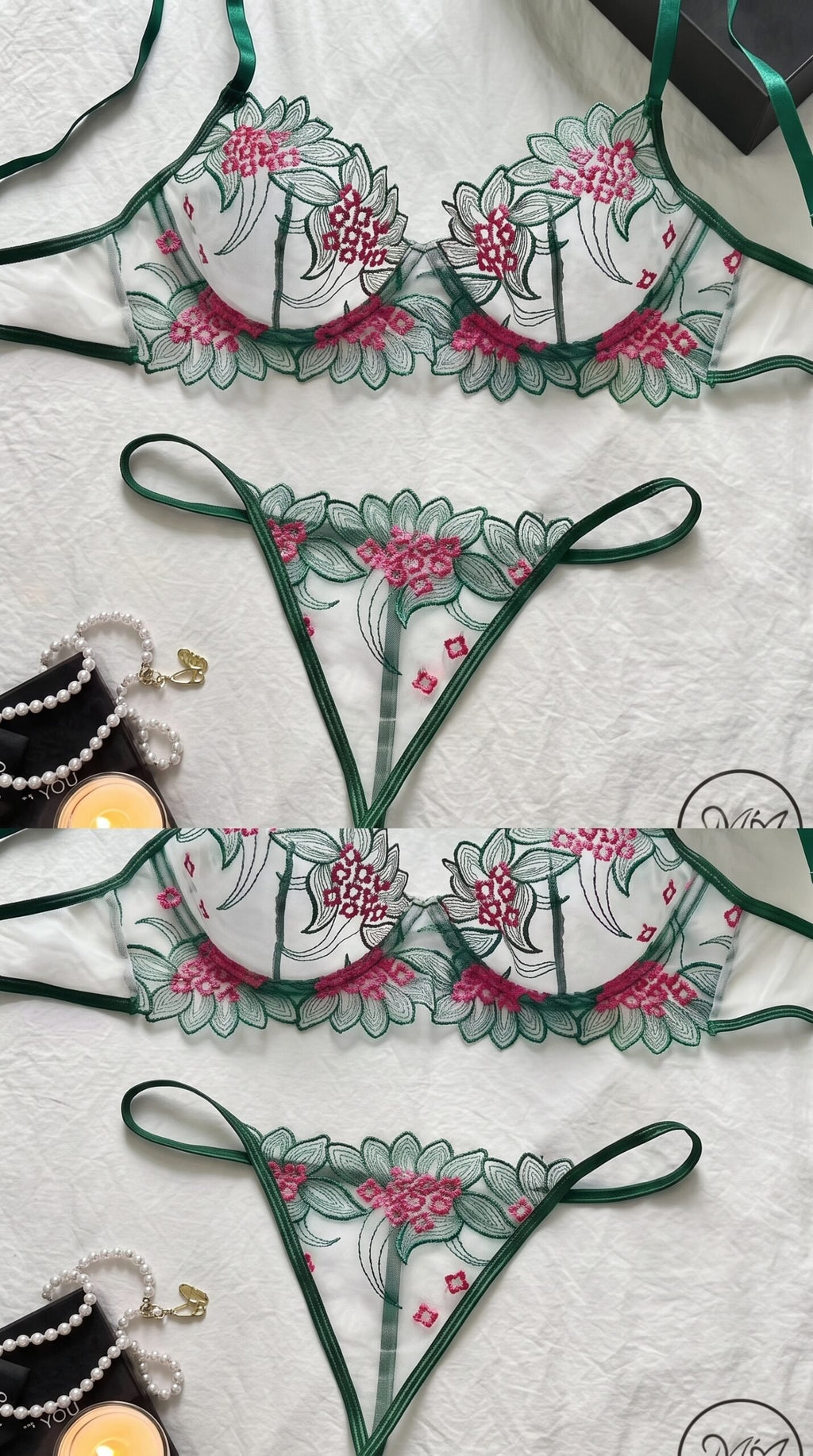Ivy Vine Lace Set — Available in Green & Purple image 2