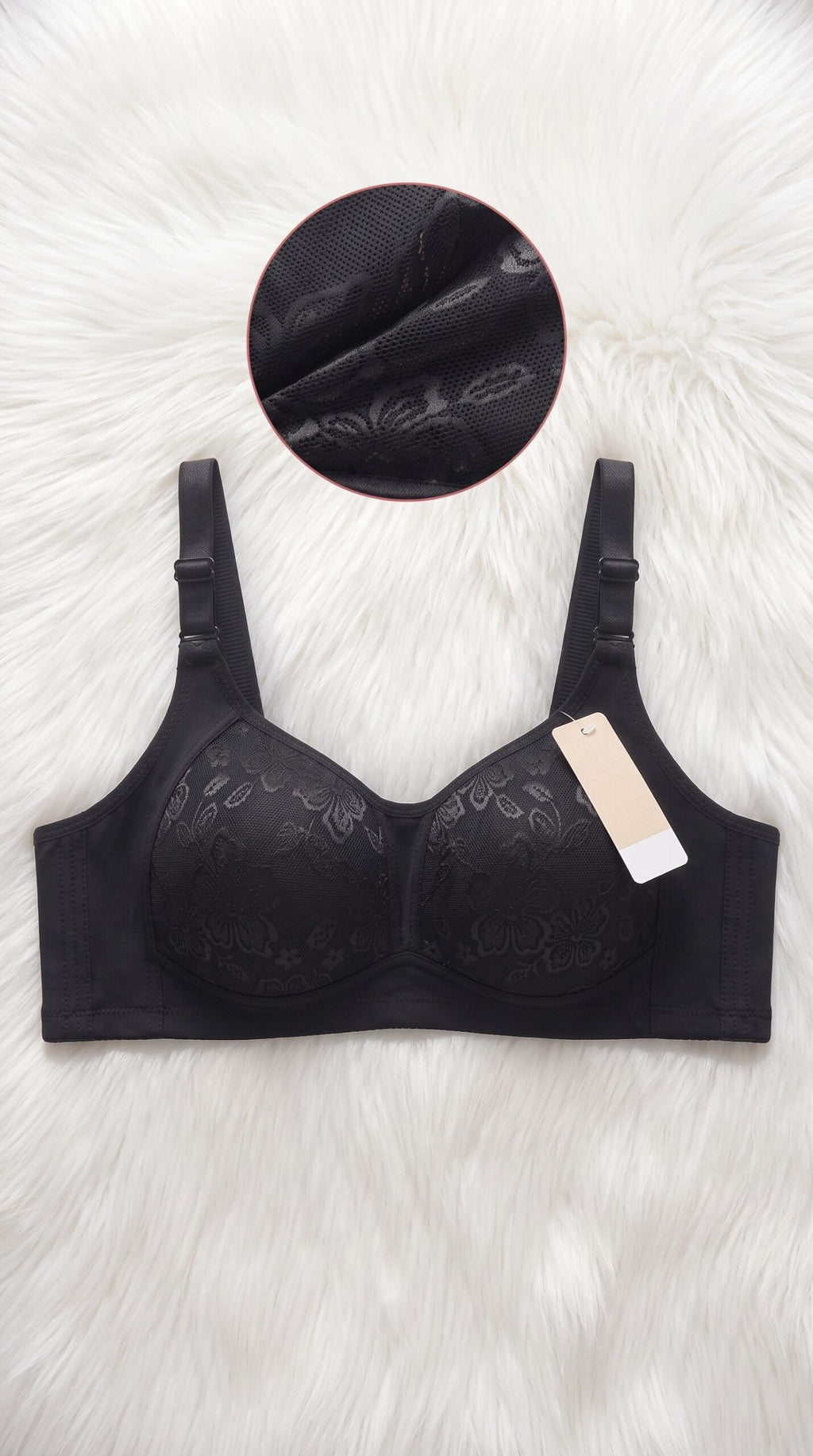 Front-Closure Floral Lace Bra Collection – 6 Colors (Beige, Black, Brown, Green, Grey, Light Pink) image