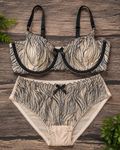 Wild Untamed Set 🐆 | Bold Beige & Black Embroidery image 1