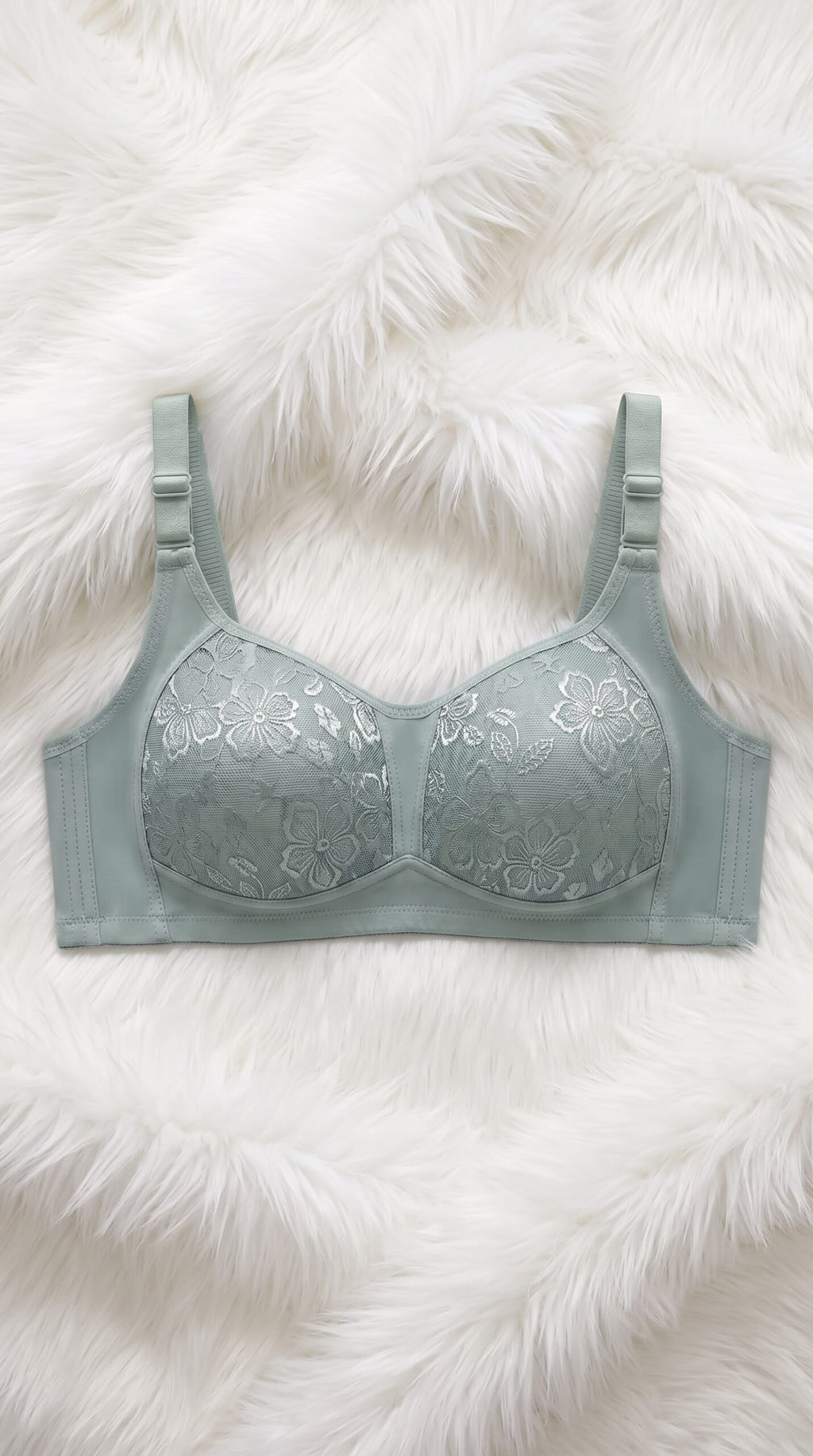 Front-Closure Floral Lace Bra Collection – 6 Colors (Beige, Black, Brown, Green, Grey, Light Pink) image