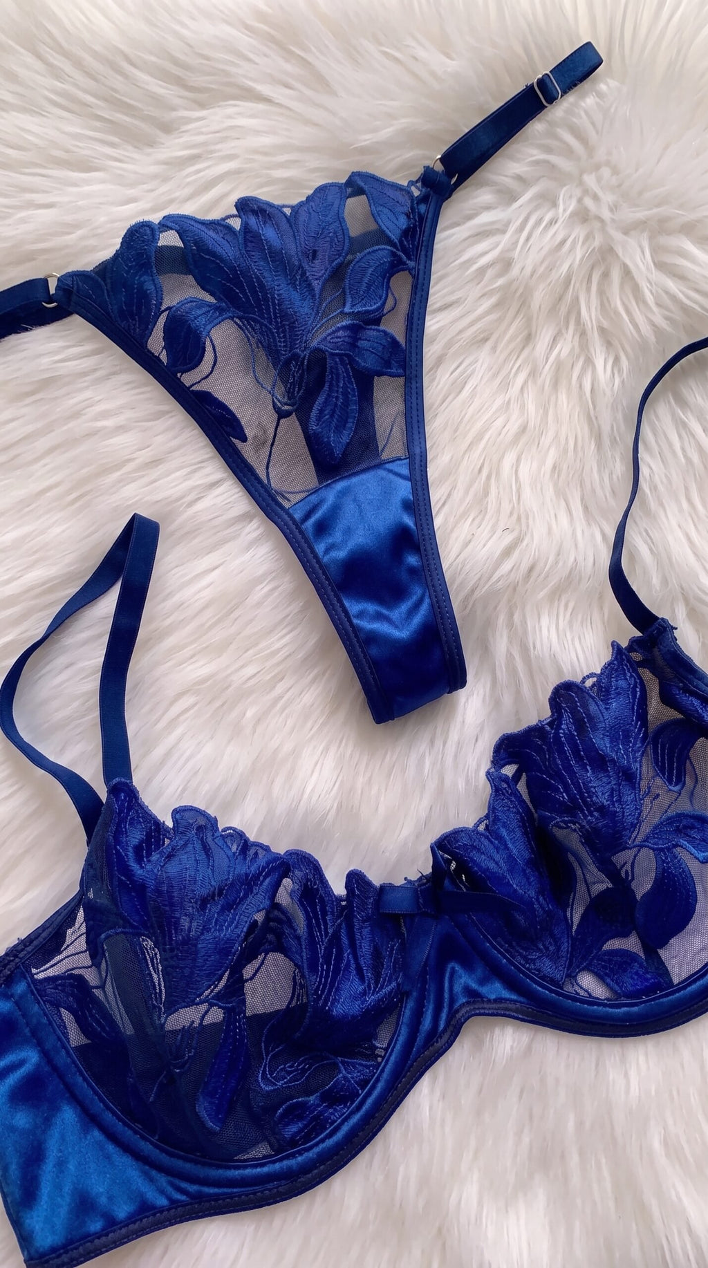 Tiger Lily Lace Collection – Bra & Thong Sets (Blue, Orange, Red) image 1