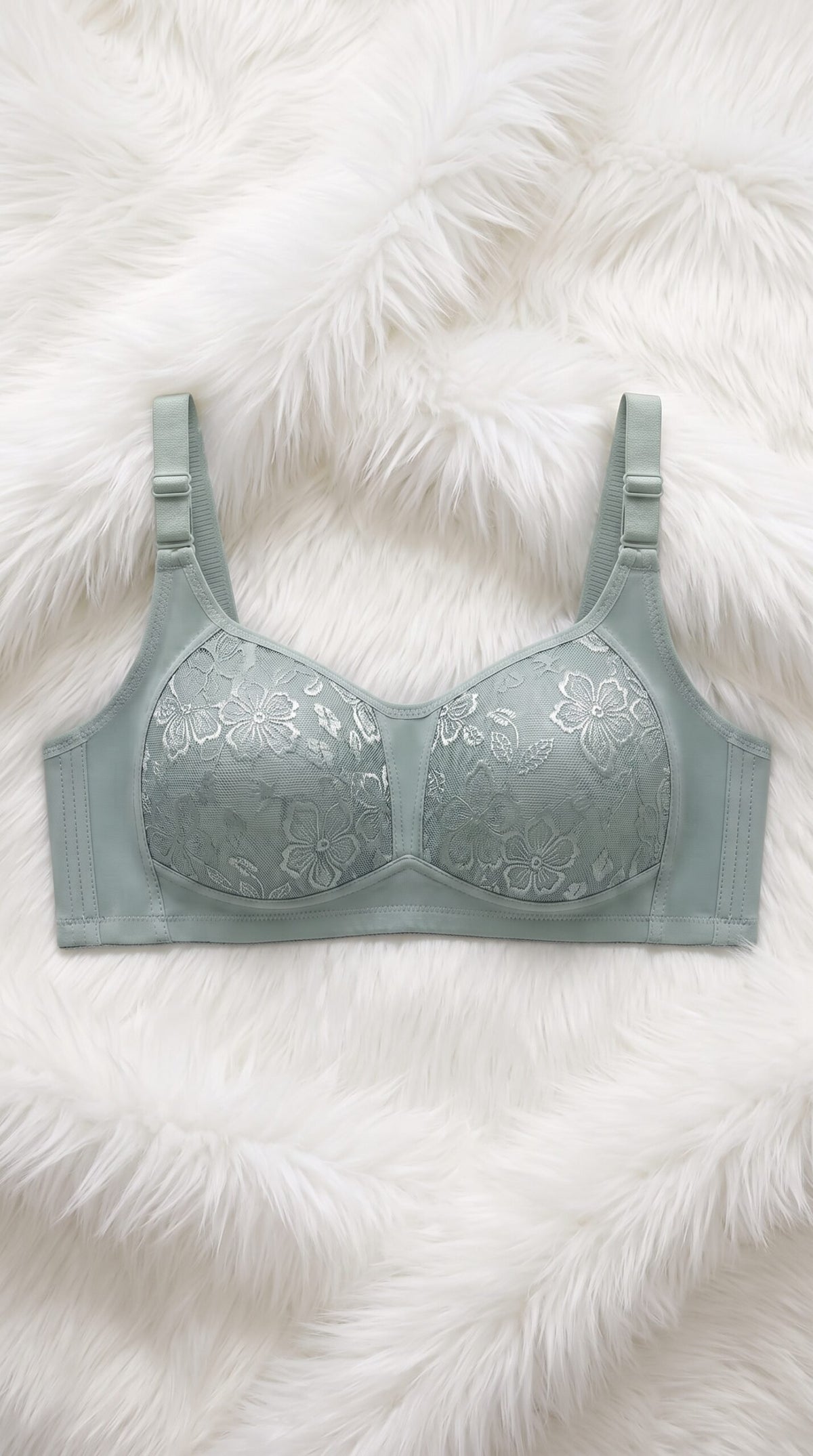 Front-Closure Floral Lace Bra Collection – 6 Colors (Beige, Black, Brown, Green, Grey, Light Pink) image 4