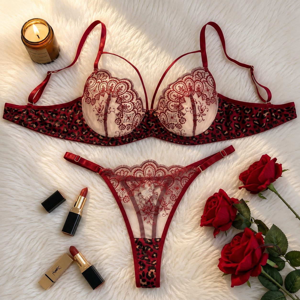 Leopard Lace Set — Available in 4 Colors