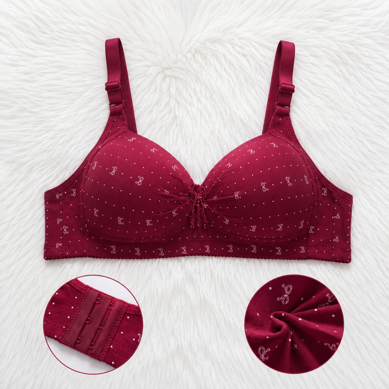 Polka Bow Essentials Bra — Available in 6 Colors